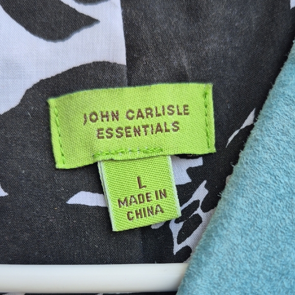 Women's Teal Suede Trench Coat - Picture 7 of 7